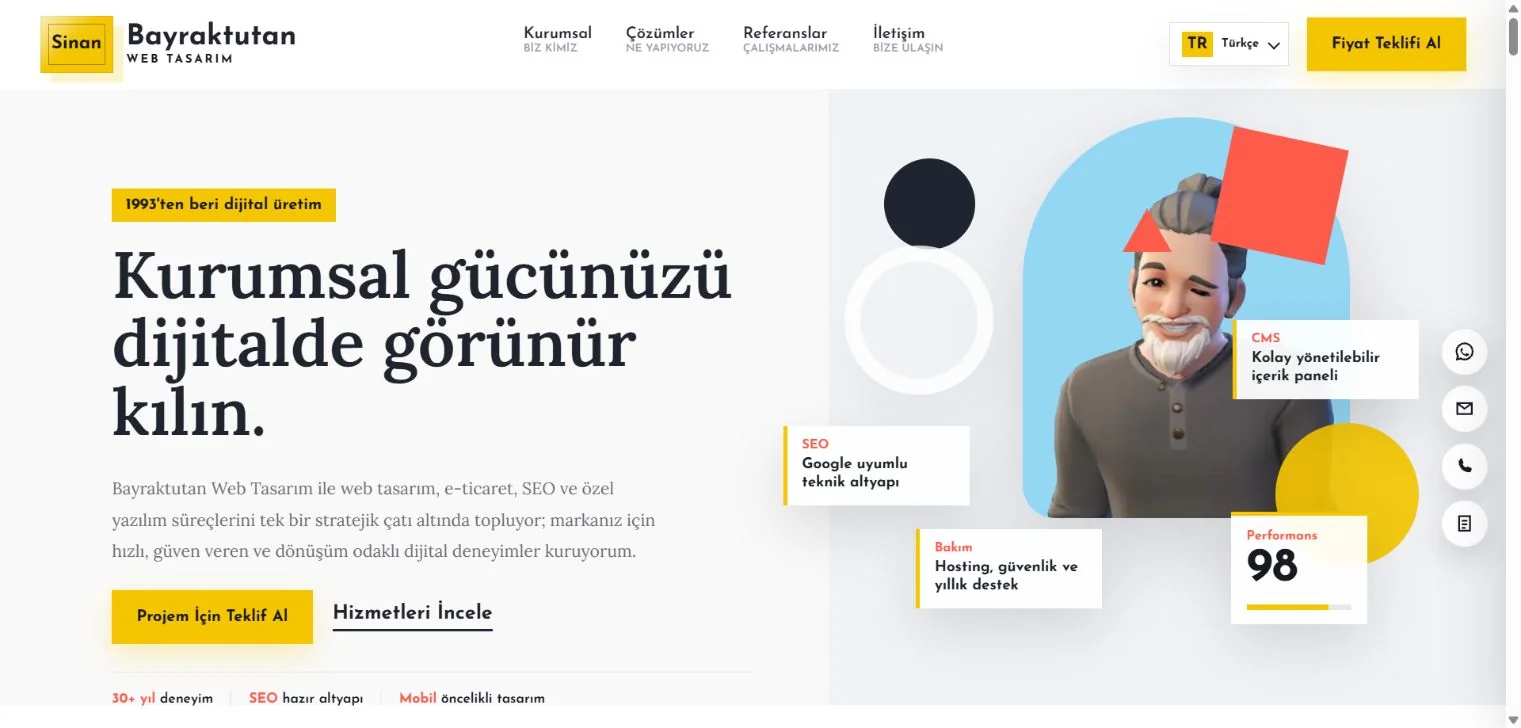 Bayraktutan Web Tasarım proje görünümü