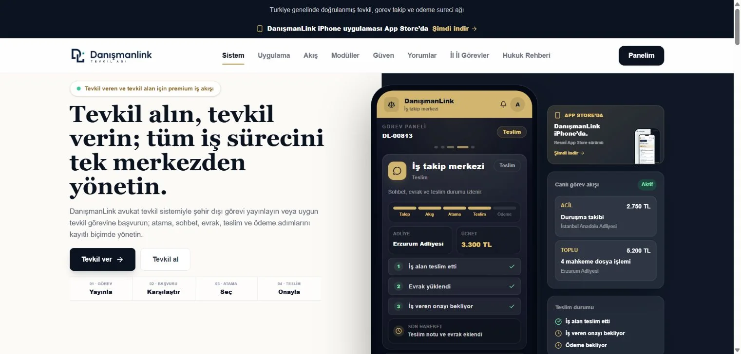 DanışmanLink proje görünümü