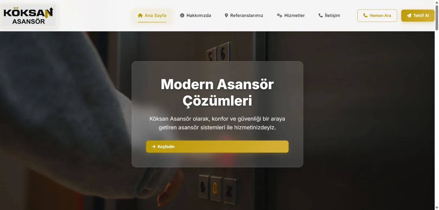 Köksan Asansör proje görünümü