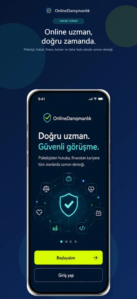 Online Danışmanlık Mobil proje görünümü