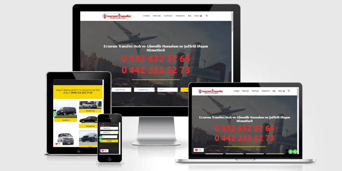 Erzurum Transfer web tasarım projesi