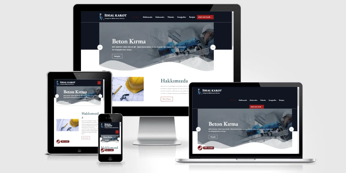 İdeal Karot web tasarım projesi